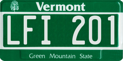 VT license plate LFI201