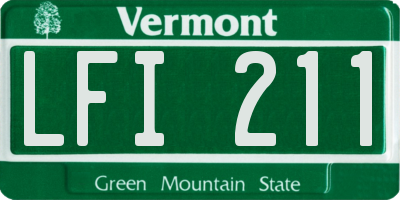 VT license plate LFI211