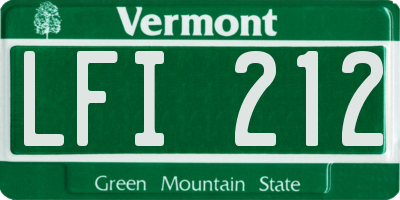 VT license plate LFI212