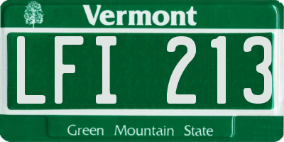 VT license plate LFI213