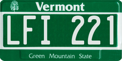 VT license plate LFI221