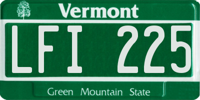 VT license plate LFI225