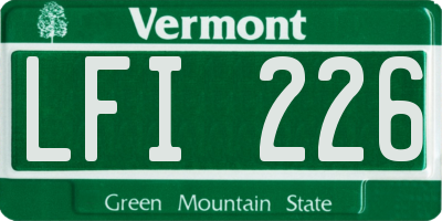 VT license plate LFI226
