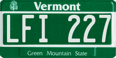 VT license plate LFI227