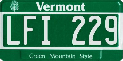 VT license plate LFI229