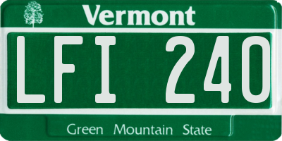 VT license plate LFI240