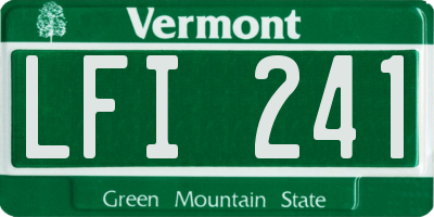 VT license plate LFI241