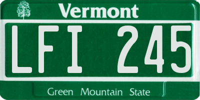 VT license plate LFI245