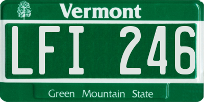 VT license plate LFI246