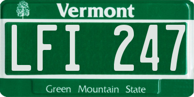 VT license plate LFI247