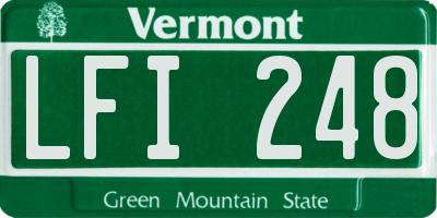 VT license plate LFI248