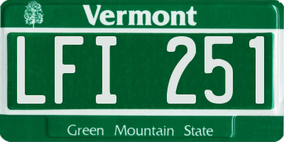 VT license plate LFI251