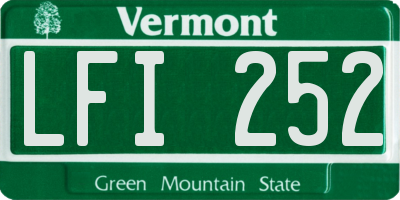VT license plate LFI252