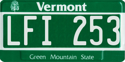 VT license plate LFI253