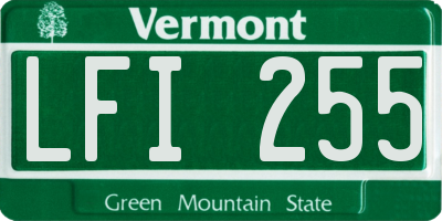VT license plate LFI255