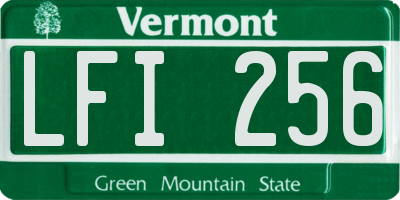 VT license plate LFI256