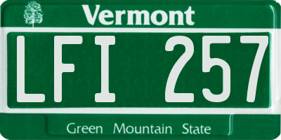 VT license plate LFI257
