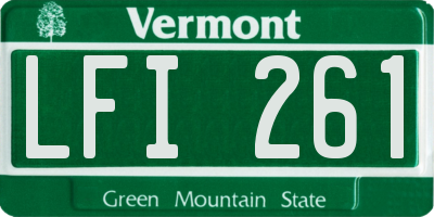 VT license plate LFI261