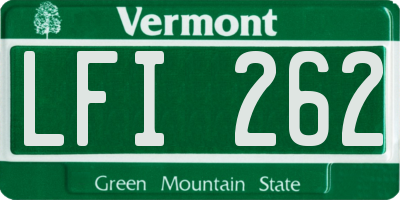 VT license plate LFI262