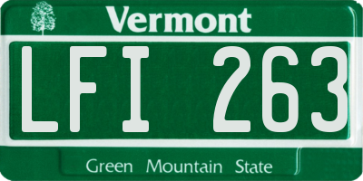 VT license plate LFI263