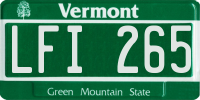 VT license plate LFI265