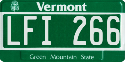 VT license plate LFI266