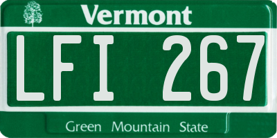 VT license plate LFI267