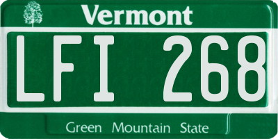 VT license plate LFI268
