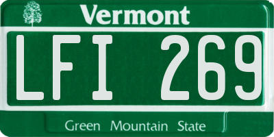 VT license plate LFI269