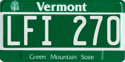 VT license plate LFI270