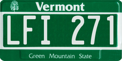 VT license plate LFI271