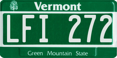 VT license plate LFI272