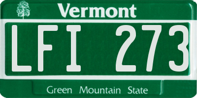 VT license plate LFI273