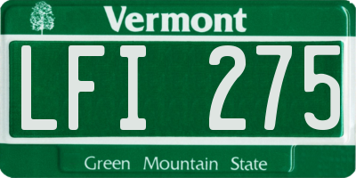VT license plate LFI275