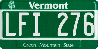 VT license plate LFI276