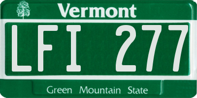VT license plate LFI277