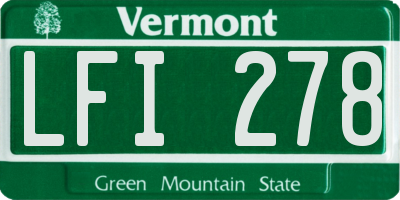 VT license plate LFI278