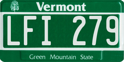 VT license plate LFI279