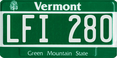 VT license plate LFI280