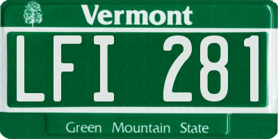 VT license plate LFI281