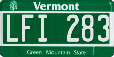VT license plate LFI283