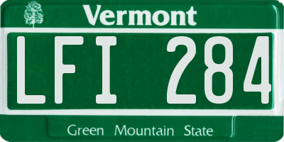 VT license plate LFI284