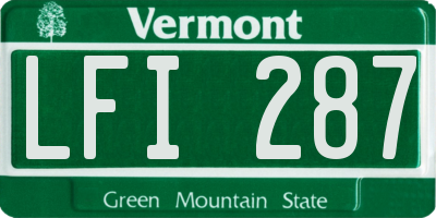 VT license plate LFI287