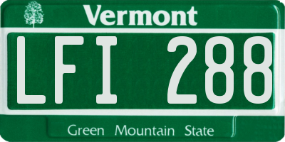 VT license plate LFI288