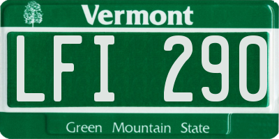 VT license plate LFI290