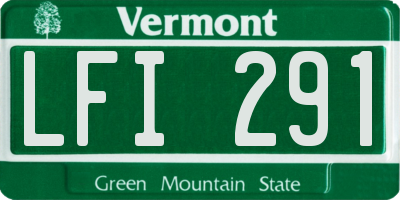 VT license plate LFI291