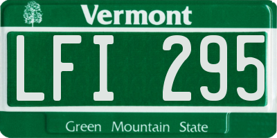VT license plate LFI295