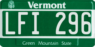 VT license plate LFI296