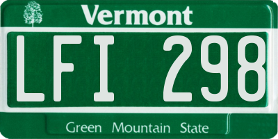 VT license plate LFI298