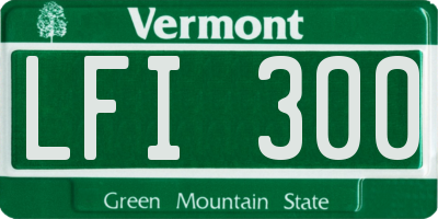 VT license plate LFI300